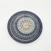 Handmade colored ceramic round cake plate