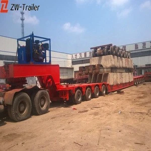 heavy duty multi axle12 axis modular  hydraulic lowbed  truck trailer with power gooseneck