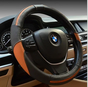 HF-CT136(08) Factory Supply Directly Real Leather Car Steering Wheel Cover High Quality Universal Fashion Steering Wheel Cover