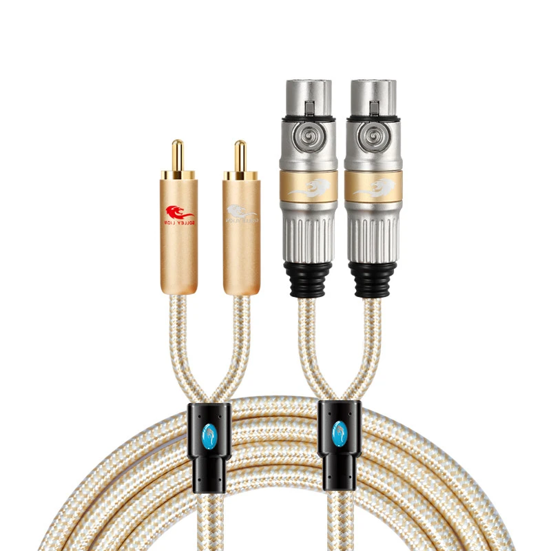 Hifi Audio Cable Dual RCA Jack Male To Dual XLR Connector Female Mic Audio