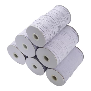 High Elastic Spool Factory Supply Black/White 10mm Woven Ribbon Knitted Elastic Rope Flat Elastic Band