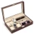 Import High end PU leather 6-digit watch case 3-eye Case Sunglasses display storage box from China