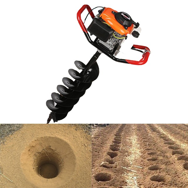 High performance 85cc Petrol Earth Auger 3HP Post Hole Borer Ground Drill with 3 Bits