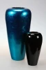 High quality eco friendly Vase in bamboo lacquerware with removable inner zinc tube in bright blue color from Vietnam