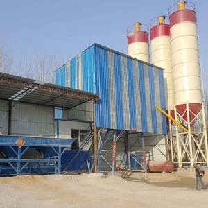 High quality HZS50 fixed type ready mix floating universal concrete batching plant for building