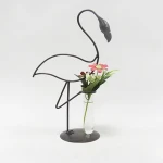 High Quality Iron Frame Glass Flower Vase Holder Set Iron Frame Vase