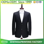 High quality mens slim fit 2 button suit mens new model grid blazers business suit