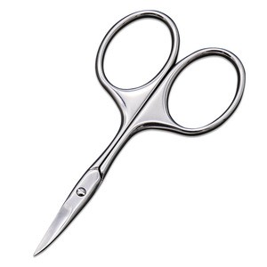 High-quality mini stainless steel curved round grooming scissors eyebrow cutting round tip makeup beauty nose hair scissors
