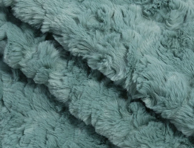 High quality rose  embossed fashionable women winter coat garment carpet bag rubbit fur fabric