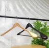 High quality solid wood mens suit non-slip double layer hanger vintage wooden coat hangers
