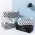 Import High quality wholesale simple wooden geometric black and white plaid printing decorative handmade tissue box from China