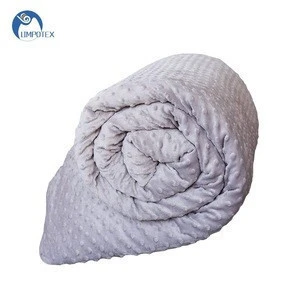 Home use cotton quilted cheap soft autism minky weighted blanket with duvet cover