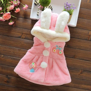 Hoodie Cute Pink Baby Clothes Sets Clothing Toddler Clothing Wholesale Winter Baby Girls Thickness Vest Baby Clothes Outwear