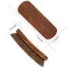 Horsehair Shoe Shine Brush - 100% Soft Genuine Horse Hair Bristles - Unique Concave Design Wood Handle