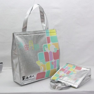 Hot product fastening silver laminated non woven cooler bag for mooncake