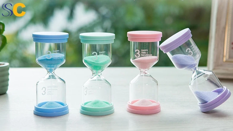 Hot Sale Custom Glass Clock Colorful 1/3/5/10/15/30/45/60 Timed Hourglass Timer