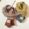 Hot sale designer small flower knitted wool children scarf autumn and winter baby warm scarf trend Promotion