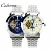 Hot sale fashion  stainless steel mechanical watches men wrist  luxury brand automatic