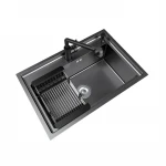 Hot Sale High Quality 304 Stainless Steel Nano Handmade Black Square Kitchen Sink