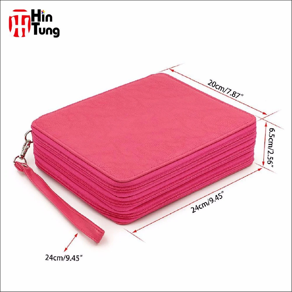 Hot Sale on Amazon 120slots Deluxe PU Leather Pencil Case for pencil