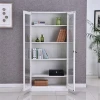 Hot sale white glass door bookcase wall cupboards for bedrooms unique 2 steel wardrobe case