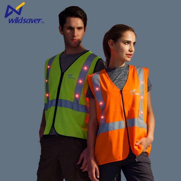 Hot Sell LED Flashing Warning with High Visibility Safety Vest for Outdoor Work