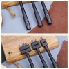 Hot Selling  4mm  2/4/6  Prong Black Leather  Chisel leather working tool kit Leather Punching Hole Tools