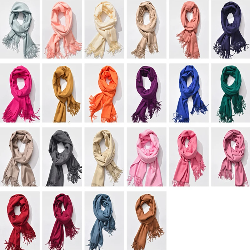 Hot Selling Fashionable Winter Scarf Double Sides Serging Cashmere Pashmina Scarf And Shawls LYS050