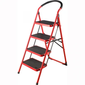 household iron step ladder 4 steps retraactable stepladder kitchen stool lidl