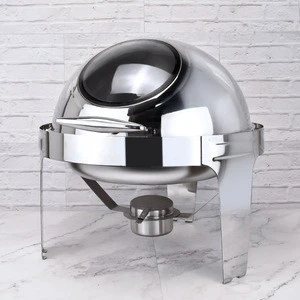 Hufa commercial hospitality supplies buffet food warmer round roll top chafing dish with glass lid