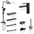 Import HUIDA black  SS metal wall mounted bathroom accessories shelves from China