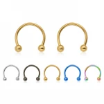 Hypoallergenic Circular Ear Cartilage Tragus Body Piercing Jewelry 316L Stainless Steel Horseshoe Lip Ring Nose Ring