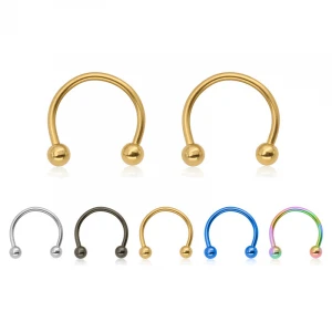 Hypoallergenic Circular Ear Cartilage Tragus Body Piercing Jewelry 316L Stainless Steel Horseshoe Lip Ring Nose Ring