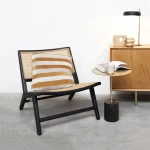 Indoor patio real rattan beach chair woven Ash wood natural modern chairs
