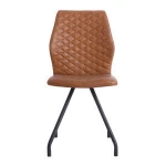 Industrial Design Vintage Faux Leather Four Painted Legs Dining Chairs