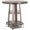Industrial Vintage Indian iron Metal and Wood High Bar Table with round Top