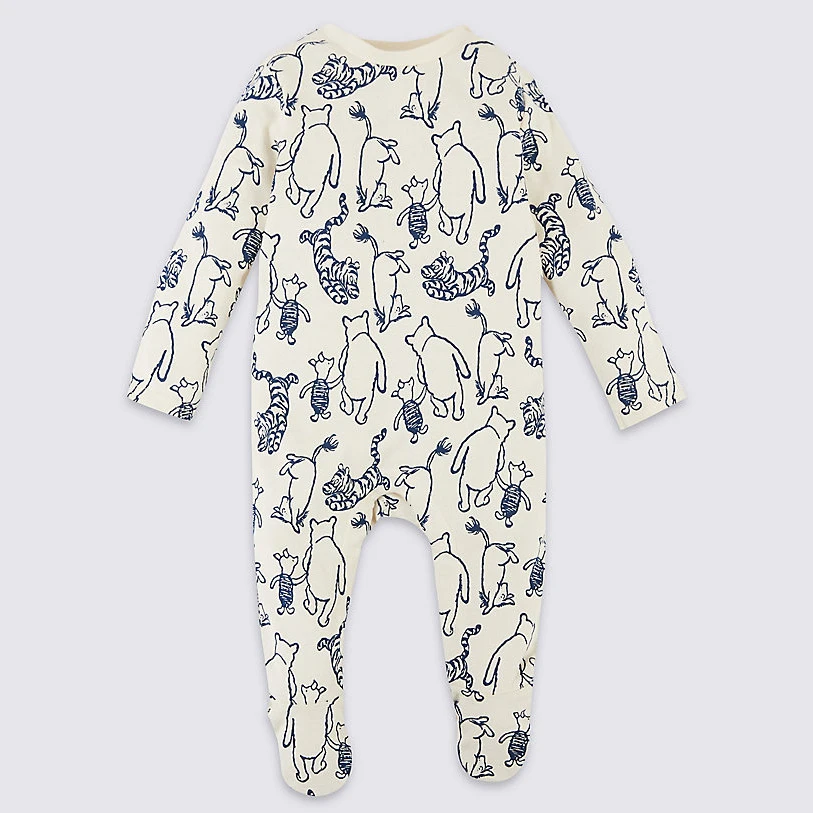 Infant toddlers pajamas cotton print footed romper sleepsuits for baby