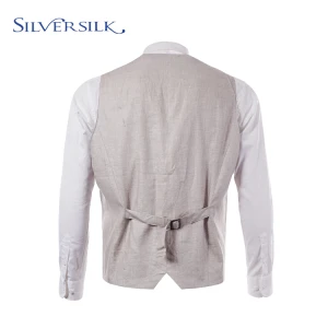 Italian groom party dress wear coated linen waistcoats mens tuxedo vests for wedding suit