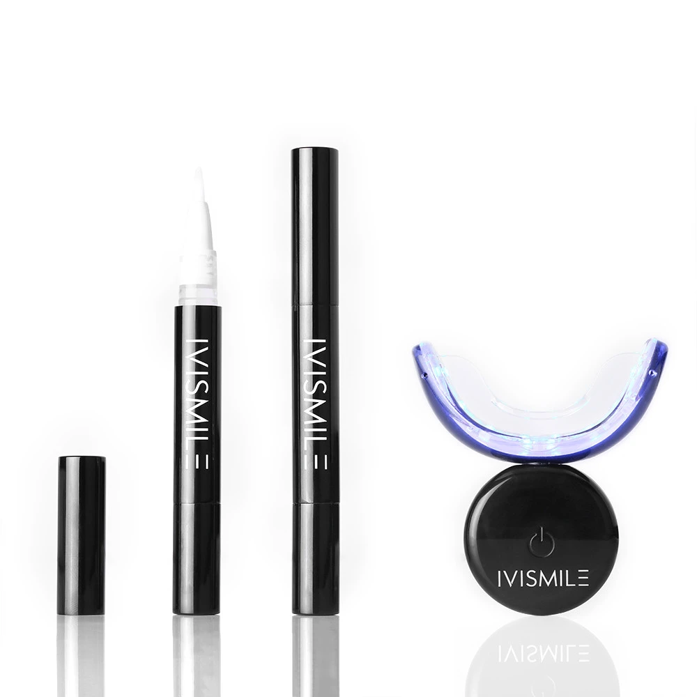 IVISMILE Private Logo LED Light Carbomide Peroxide Non Peroxide Gel Teeth Whitening Home Kits