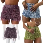 k23sk201 new arrivals summer 2024 y2k clothing hot girl womens skirts  jean shorts ripped tassel mini skirt denim skirts
