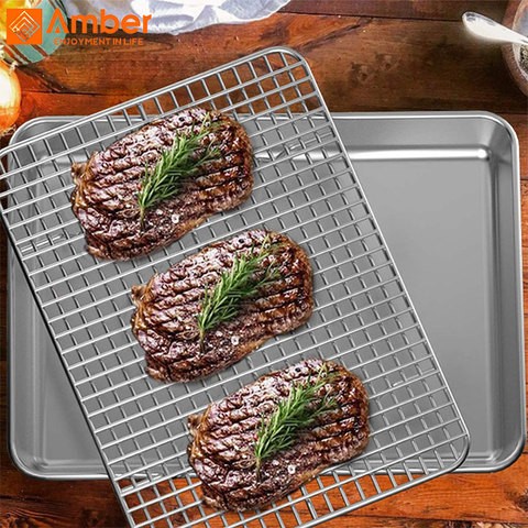 Kitchen non-stick square food grade stainless steel wire mesh baking cooling racks
