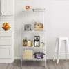 Kitchen standing flower four-shelf unit made of chrome-plated steel wire