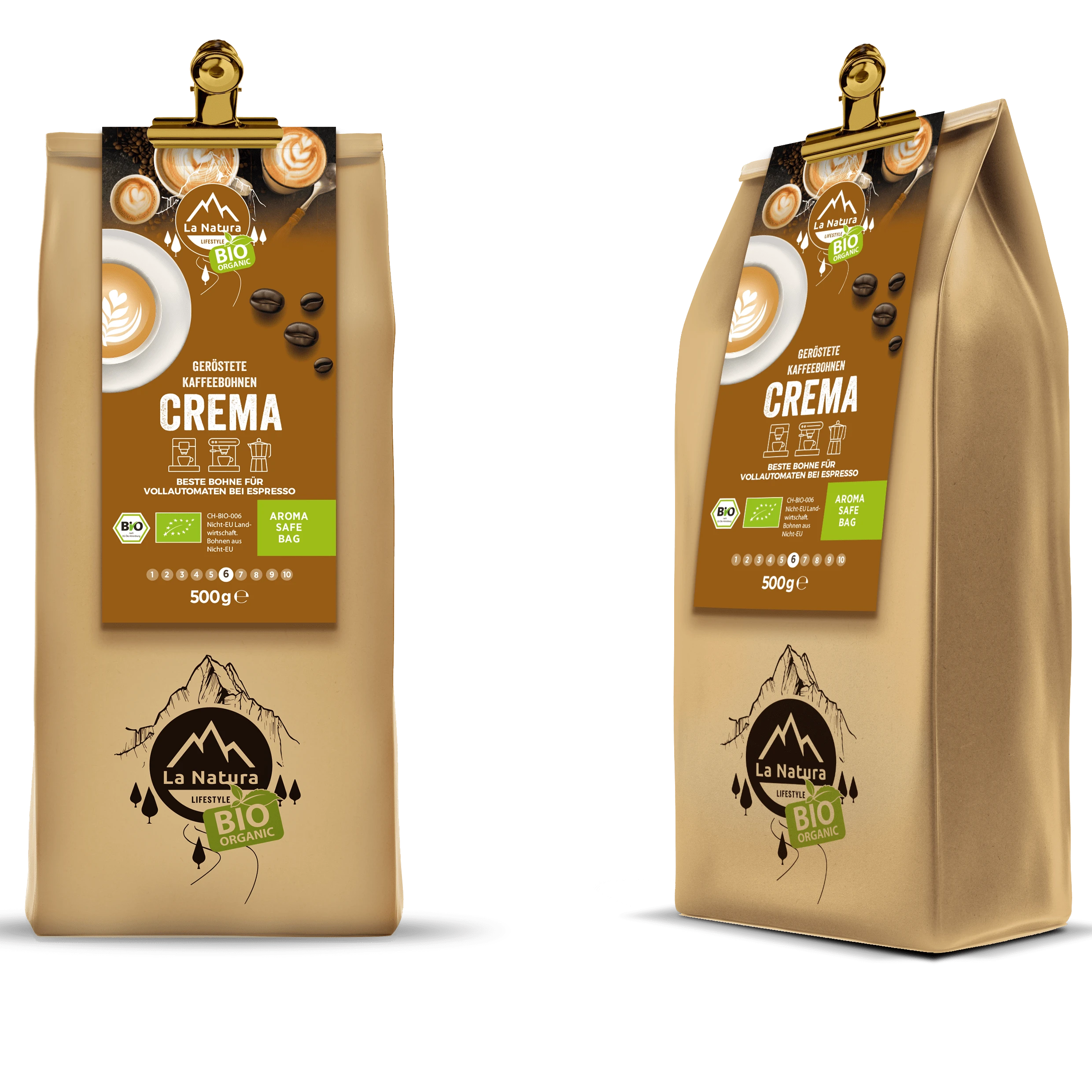 La Natura Lifestyle BIO Coffee Crema 500g Beans (paper bag)