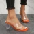 Import ladies high heels one line sandals summer new womens shoes women fashion square toe transparent crystal heeled slippers from China