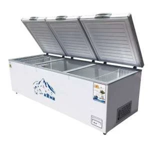 large capacity Horizontal fridge Chest Freezer refrigeration equipment for Fish market Supermarket Meatmarket