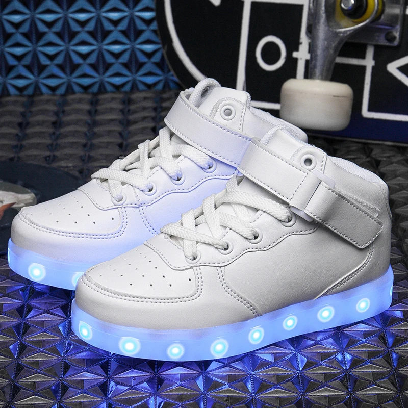 latest high top sneakers shoes design kids led wing shoes