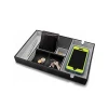 Leather Valet Tray for Men with Large Smartphone Charging Station