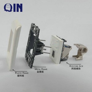 Legrand type CAT6 Shielded, Unshielded Faceplate 86*86 RJ45 Wall outlet German Type