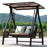 Leisure double outdoor garden swing chair patio two-seater swing chair wholesale custom
