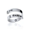Lettering I am enough layer ring 316L Stainless Steel rings best friends finger ring jewelry